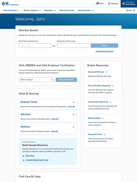 New broker portal experience screenshot.