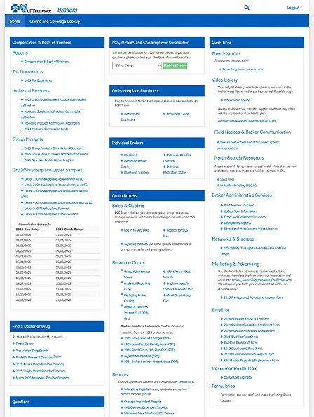 Old broker portal experience screenshot.