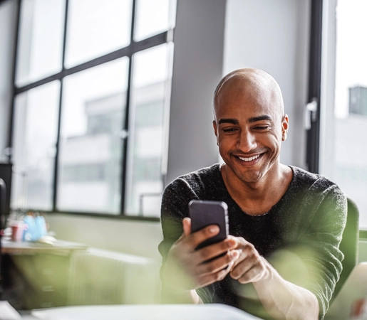 Man using cell phone