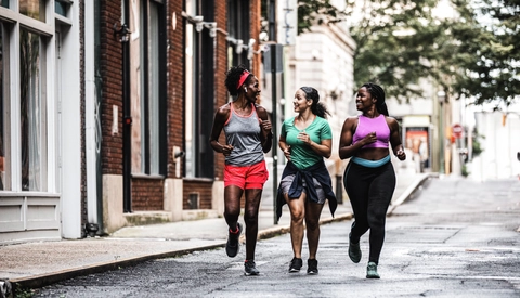Three women jogging