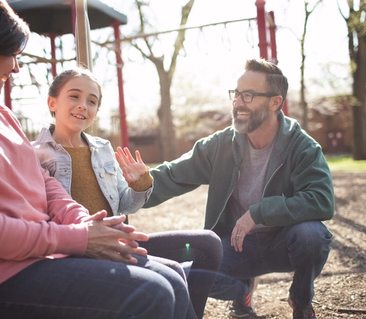 Happy family enjoying time at the park