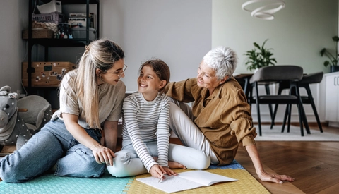 Three generations enjoying quality time together