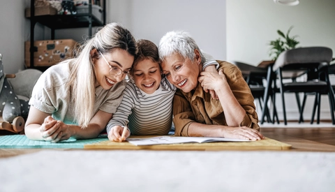 Three generations enjoying quality time together