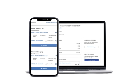 A graphic showing the Pay My Provider functionality on both a desktop and mobile device.
