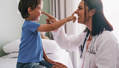 Little boy visiting the doctor