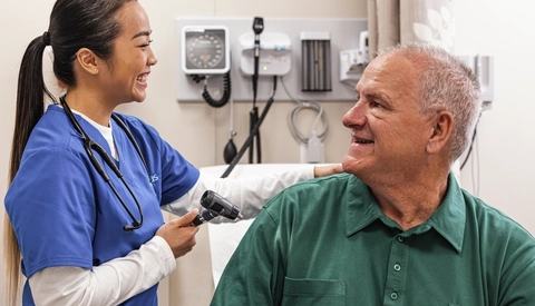 Male patient visiting his general practitioner 